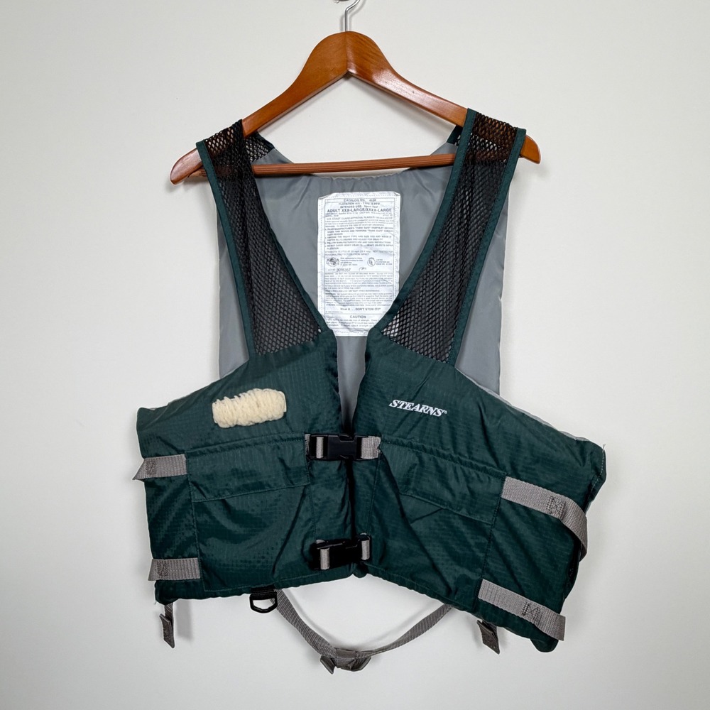 Stearns Sport Vest Adult 3XL 4XL Green Type III PFD Fishing Life Jacket